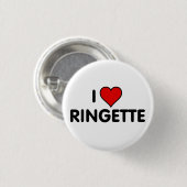 Ringette Button - "I Love Ringette" (Voorkant /achterkant)