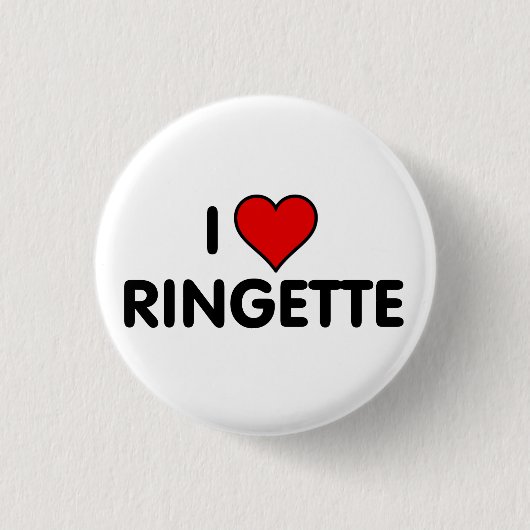 Ringette Button - "I Love Ringette" (Voorkant)