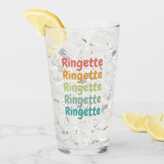 Ringette Cute Retro Ringette Player-cadeaus Glas (Voorkant ijs)