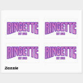 Ringette Est. 1963 T-Shirt Rechthoekige Sticker (Vel)