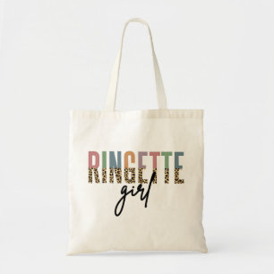 Ringette Girl Cheetah Print   Ringette speler Tote Bag