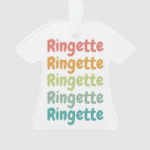 Ringette rugtouwer Ringette Player aangepast Ornament (voorkant)