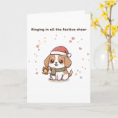 Ringing in All the Festive Cheer Cute Puchi Dōsh Kaart (Gele Bloem)