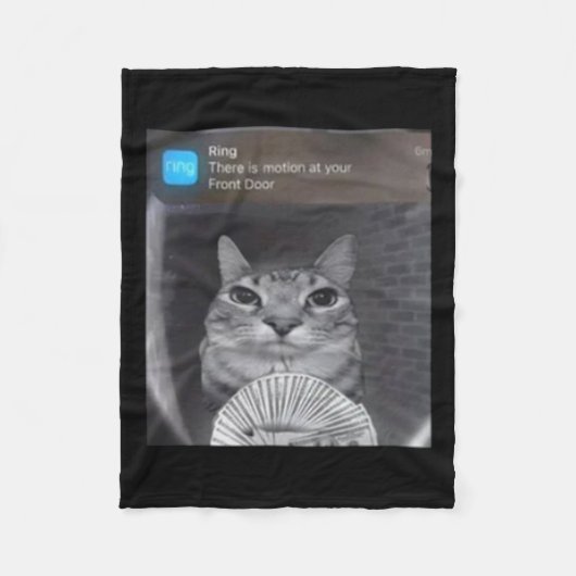 Ringkat met bewegingsmeme fleece deken (Voorkant)