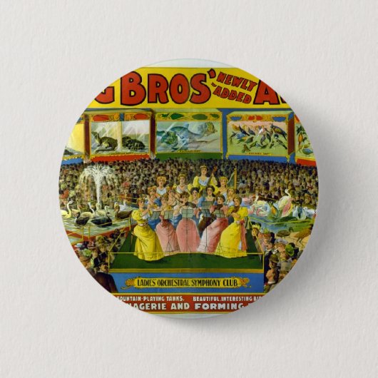 Ringling Bros' / Aviary & Aquarium Ronde Button 5,7 Cm (Voorkant)