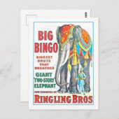  Ringling Bros Circus AD - Reuzenolifant Briefkaart (Voorkant / Achterkant)