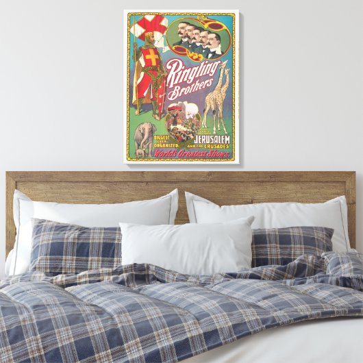 Ringling Brothers Circus Poster Canvas Afdruk (Insitu (Slaapkamer))
