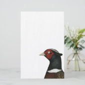 Ringnek Pheasant Head Briefpapier (Staand voorkant)