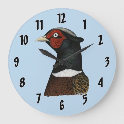 Ringnek Pheasant Head Grote Klok (Voorkant)