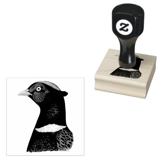 Ringnek Pheasant Head Rubberstempel (Gestempeld)