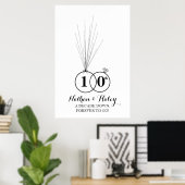 Rings 10 Jubileum Thumbprint Wedding Guestbook Poster (Thuiskantoor)