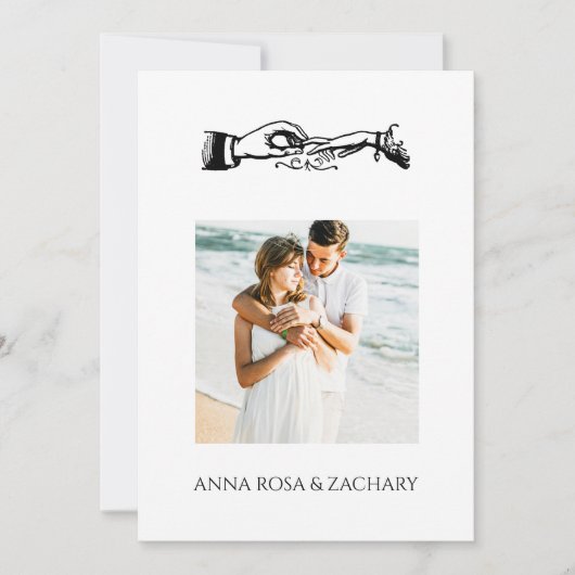 *~* RINGS AR6 Victoriaans QR FOTO RSVP Huwelijk Kaart (Voorkant)