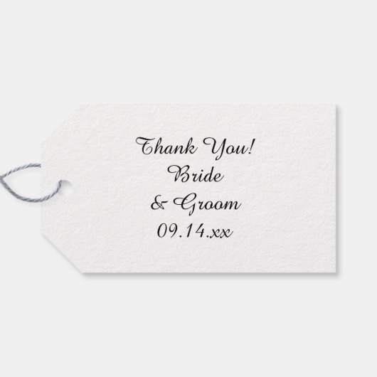 Rings en White Pearls Wedding Favor Labels Cadeaulabel (Achterkant Horizontaal)