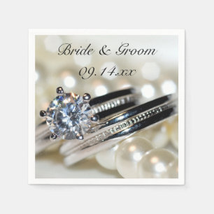 Rings en White Pearls Wedding Servet