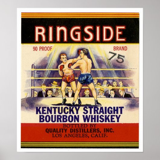 Ringside Kentucky Straight Bourbon Whiskey Poster (Voorkant)