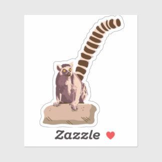 Ringstaart Lemur Zittende Sticker