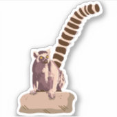 Ringstaart Lemur Zittende Sticker (Voorkant)