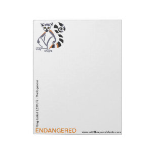 RingstaartLEMUR - Bedreigd dier - Notitieblok
