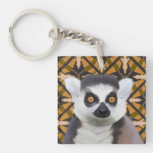 Ringstaartlemur Madagaskar Wildlife Sleutelhanger (Voorkant)