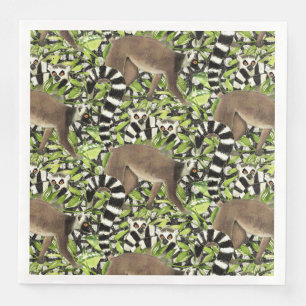 Ringstaartlemuren van Madagaskar in het Oerwoud Servet