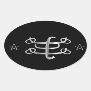Ringstone-symbool - Bahai-religieus pictogram Ovale Sticker
