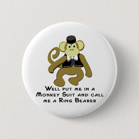 Ringtoonder/aap Ronde Button 5,7 Cm (Voorkant)