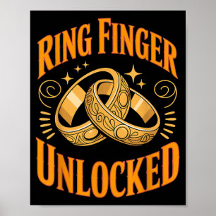 Ringvinger ontgrendeld verloofde vrouw echtgenoot poster