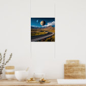 Ringvormige Majesteit en IJsreus: Saturnus en Uran Poster (Keuken)