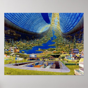 Ringworld toroidal space habitat poster