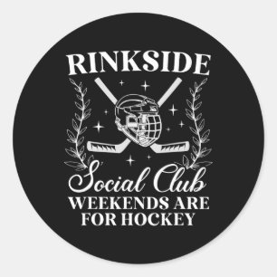 Rinkside Social Club IJshockey Moeder Van Een Hock Ronde Sticker