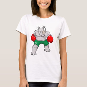 Rino bij Boxing met boxinghandschoenen T-shirt