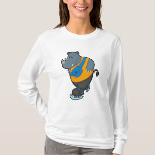 Rino bij ijsschaatsen met smeertas t-shirt