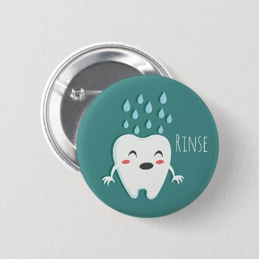 Rinse Teeth Dentist Button (Voorkant /achterkant)