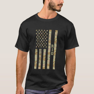Rio Brazilië Reizen Woestijn Camo Vervaaide Amerik T-shirt