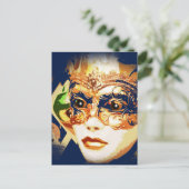 Rio Carnival Mardi Gras Mask Briefkaart (Staand voorkant)