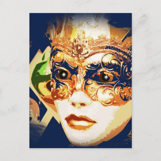 Rio Carnival Mardi Gras Mask Briefkaart (Voorkant)