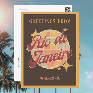 Rio de Janeiro Brasil Disco Retro  Briefkaart