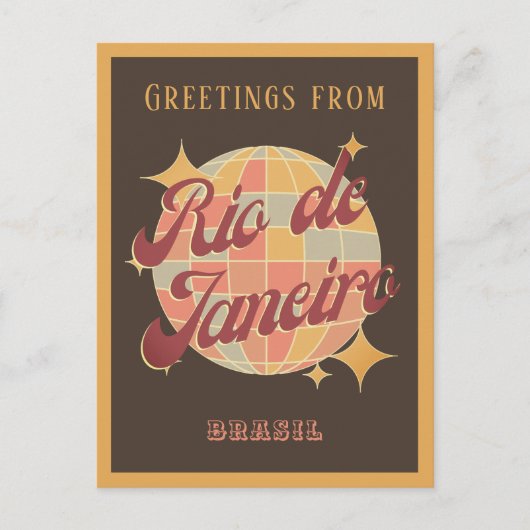 Rio de Janeiro Brasil Disco Retro Carte postale Vi (Devant)