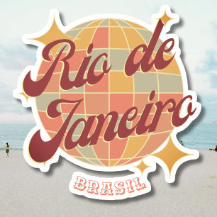 Rio de Janeiro Brasil Disco Retro Vintage Sticker