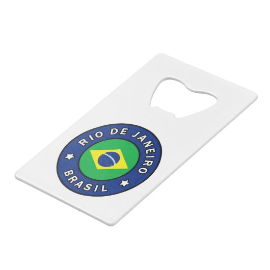 Rio de Janeiro Brasil Kredietkaart Flessenopener (Voorkant Gekanteld)