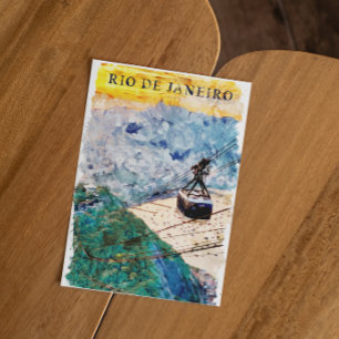 Rio de Janeiro Brazilië Aquarel Kunst Briefkaart