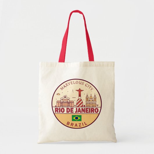 Rio de Janeiro Brazilië City Skyline Embleem Tote Bag (Voorkant)