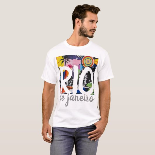 Rio de Janeiro Brazilië Cool Graffiti Muurschilder T-shirt (Voorkant volledig)