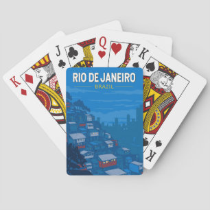 Rio De Janeiro Brazilië Favela Travel Art Vintage Pokerkaarten
