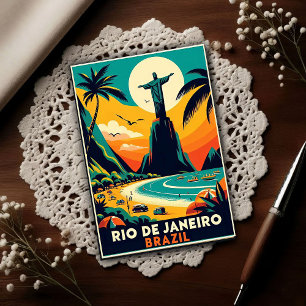 Rio de Janeiro Brazilië Reis in vintage stijl Briefkaart