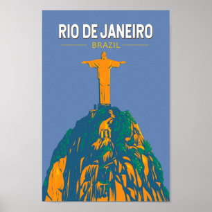 Rio de Janeiro Brazilië Reis Kunst Vintage Poster