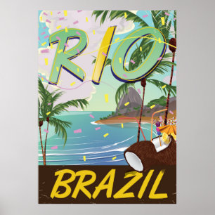 rio de janeiro Brazilië retro reisprint. Poster