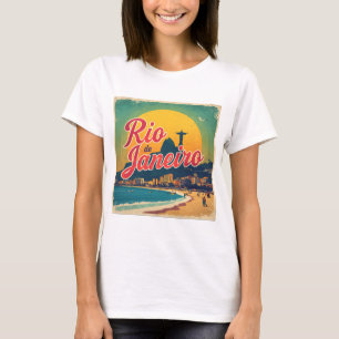 Rio De Janeiro Brazilië Retro  Vintage Reis T-Shir T-shirt