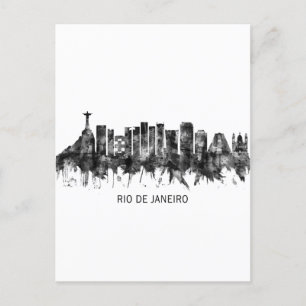 Rio de Janeiro Brazilië Skyline BW Uitnodiging Briefkaart