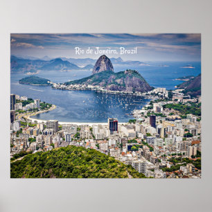 Rio de Janeiro, Brazilië stadsgezicht Poster